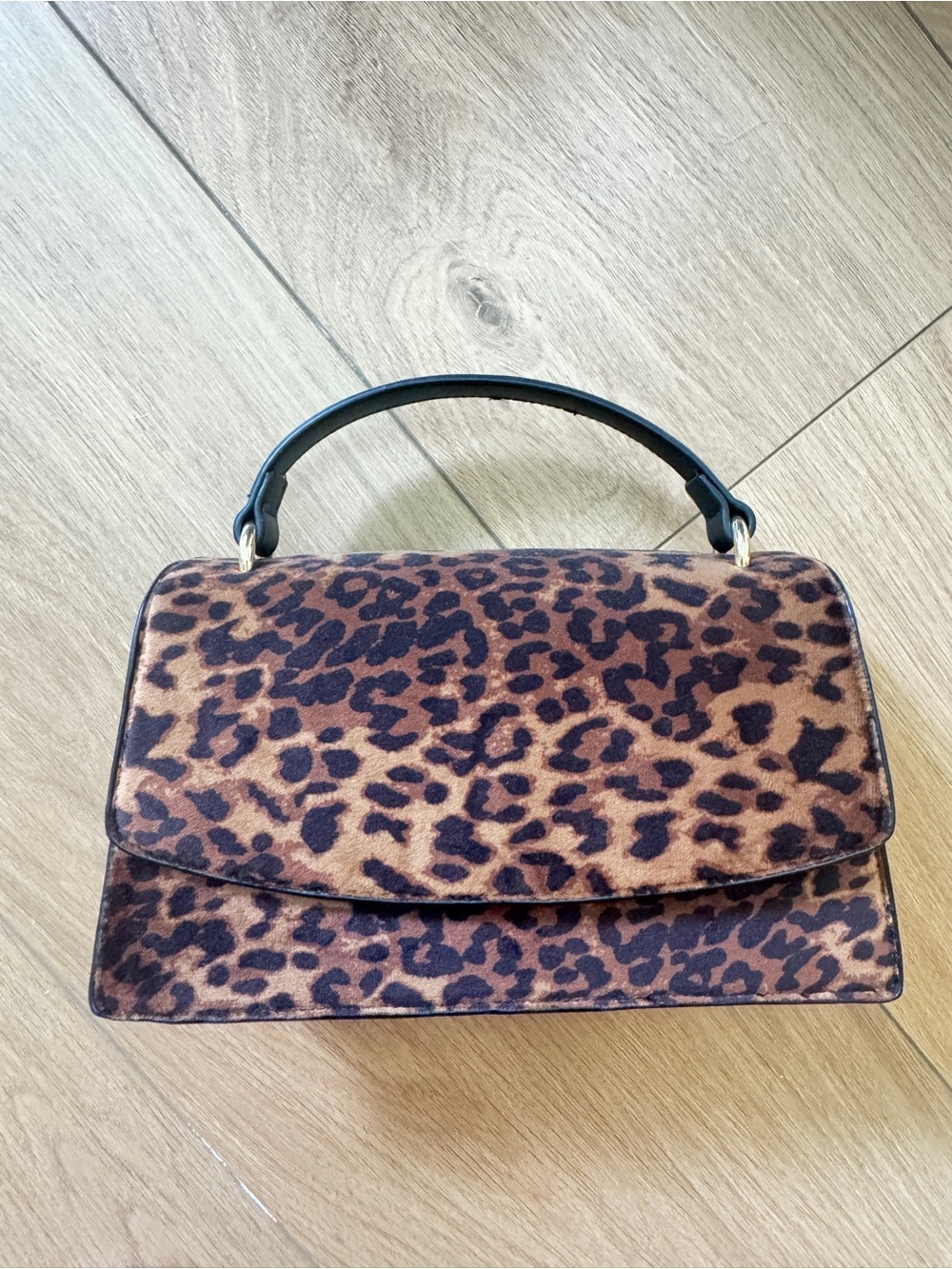 Leopard Print Top-Handle Women's Bag - Brown